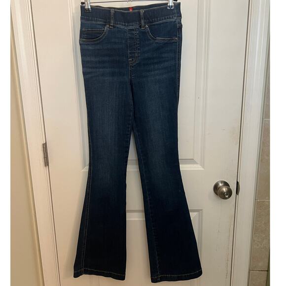 Spanx Flare Jeans Midnight Shade XS Slim Fit premium stretch denim 70's Shaping - Picture 5 of 10